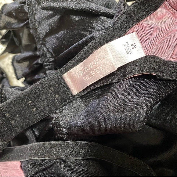 VICTORIA’S Secret mesh cutout black satin bustier size M - Picture 4 of 14